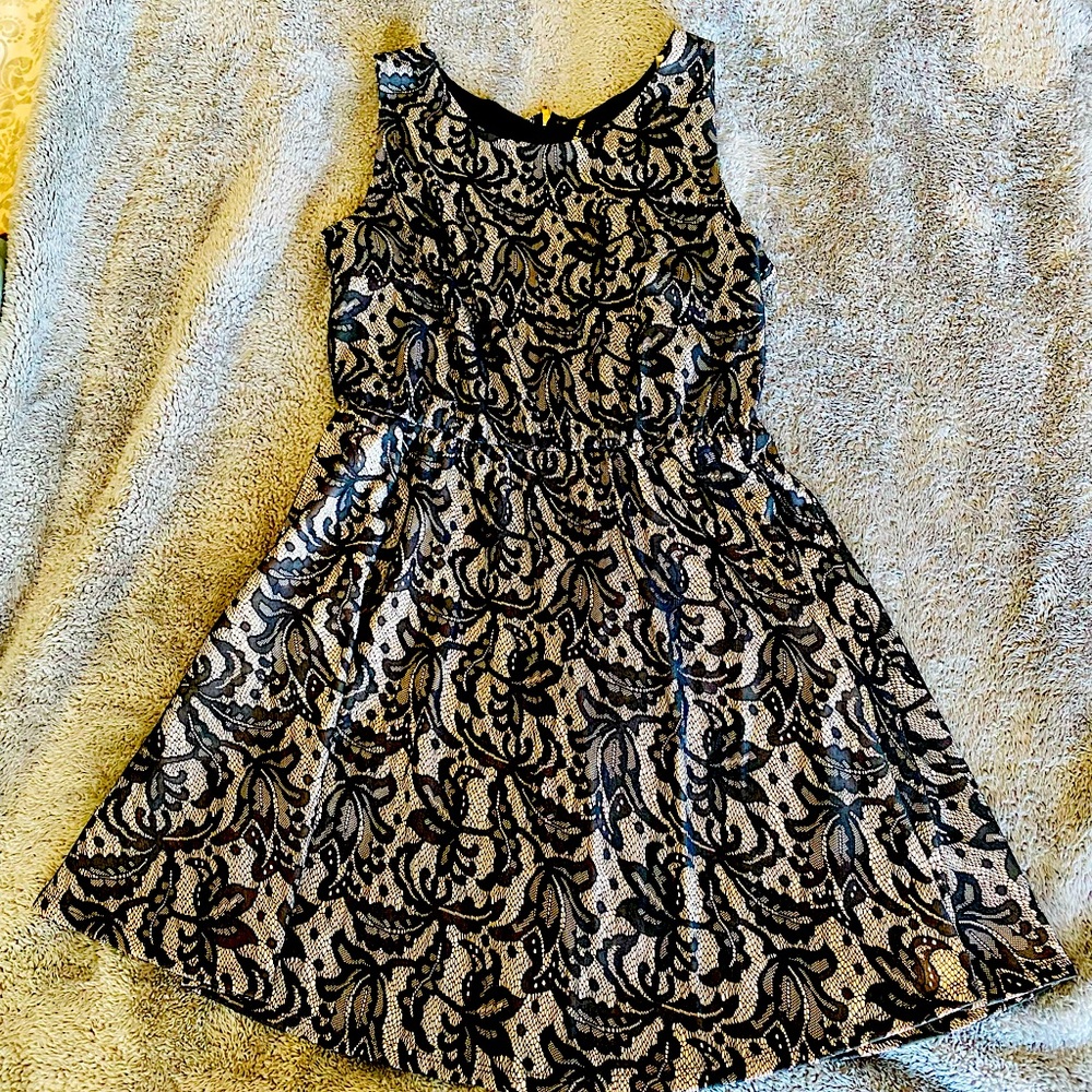 Want and Need Black and nude lace dress XL
